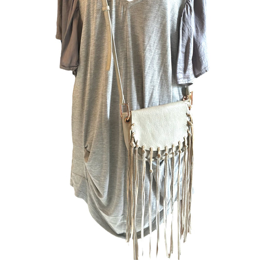 Leather fringe crossbody